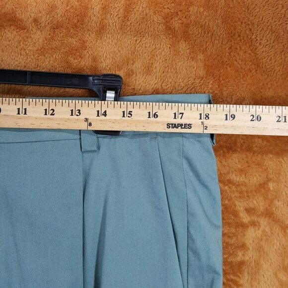 HUGO BOSS Pants Mens Sz 36 Green Pleated Lightweight Regular Fit Unfinished Hem - Picture 6 of 9
